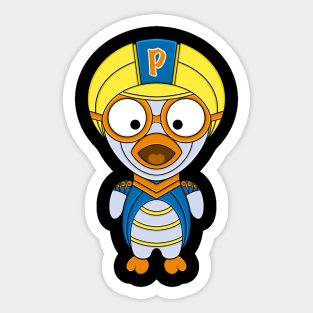 Mecha cyborg pororo yellow hat Sticker